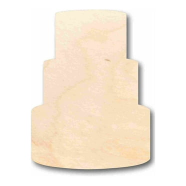 Unfinished Wood 3 Tier Cake Silhouette - Craft- up to 46" DIY 8" / 1/2"