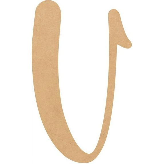 Unfinished Wood 4'' Casking Cream Letter V, Craft Wall Hanging