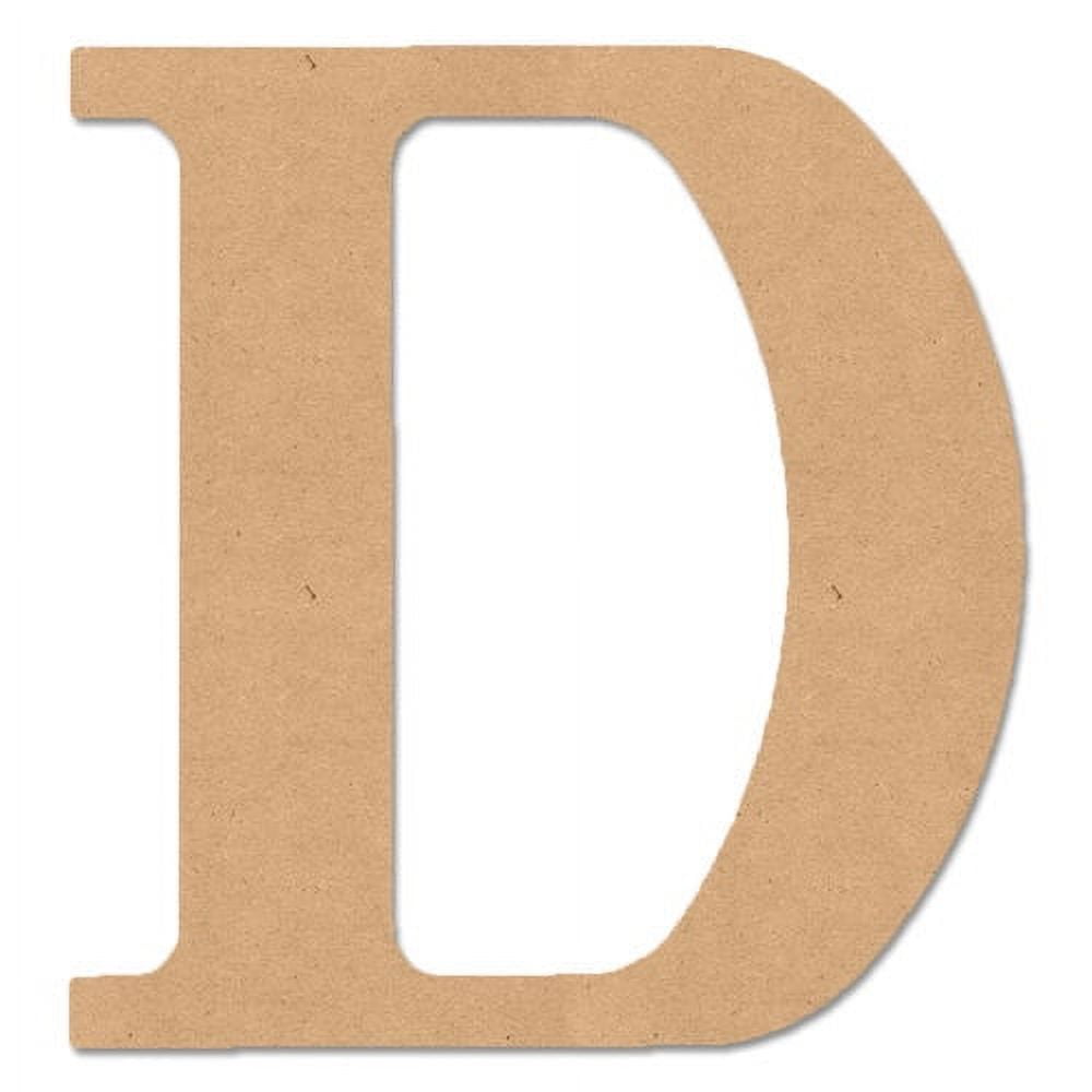 Unfinished  Wood 5" Classic Font Letter D