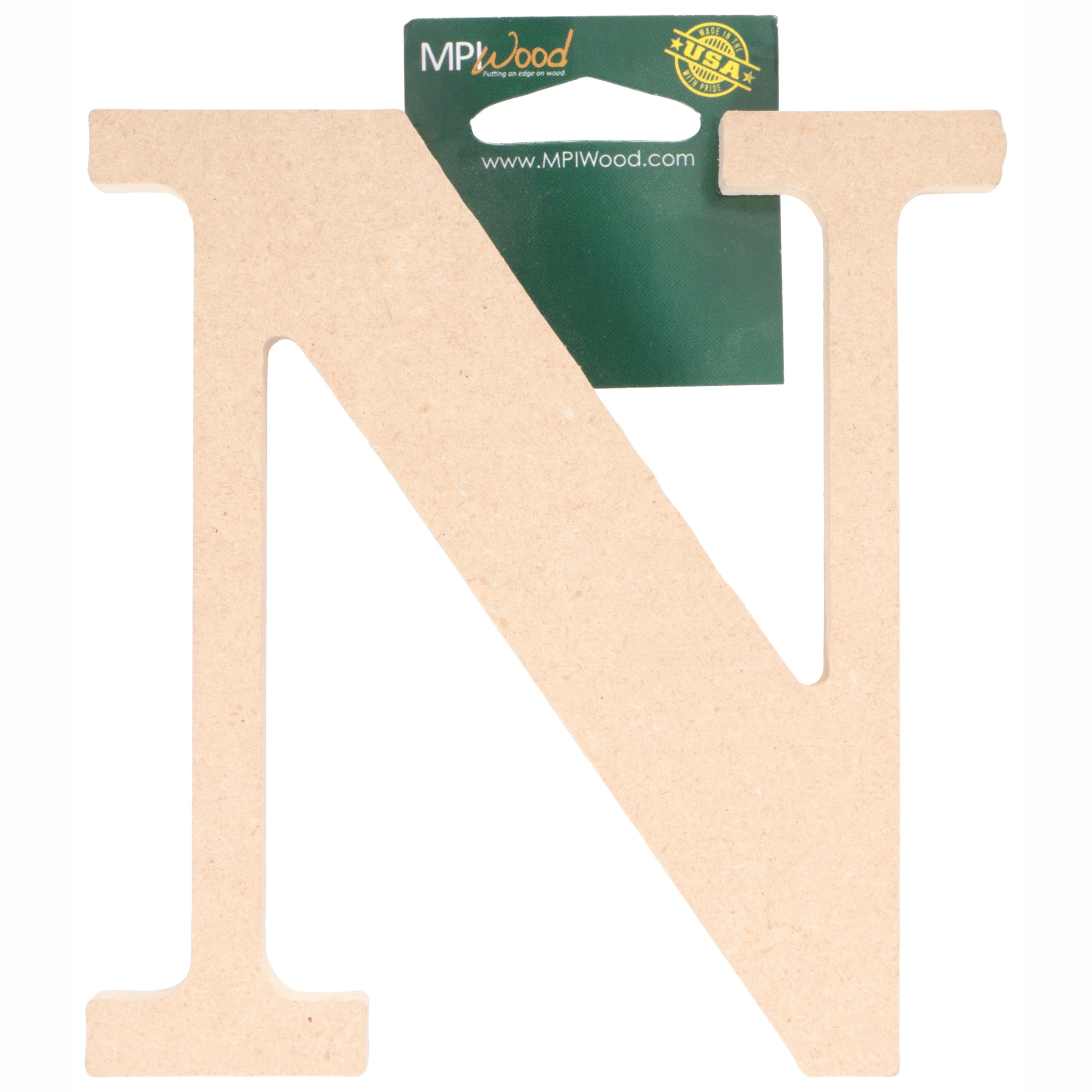 Unfinished Wood 5" Classic Font Letter N