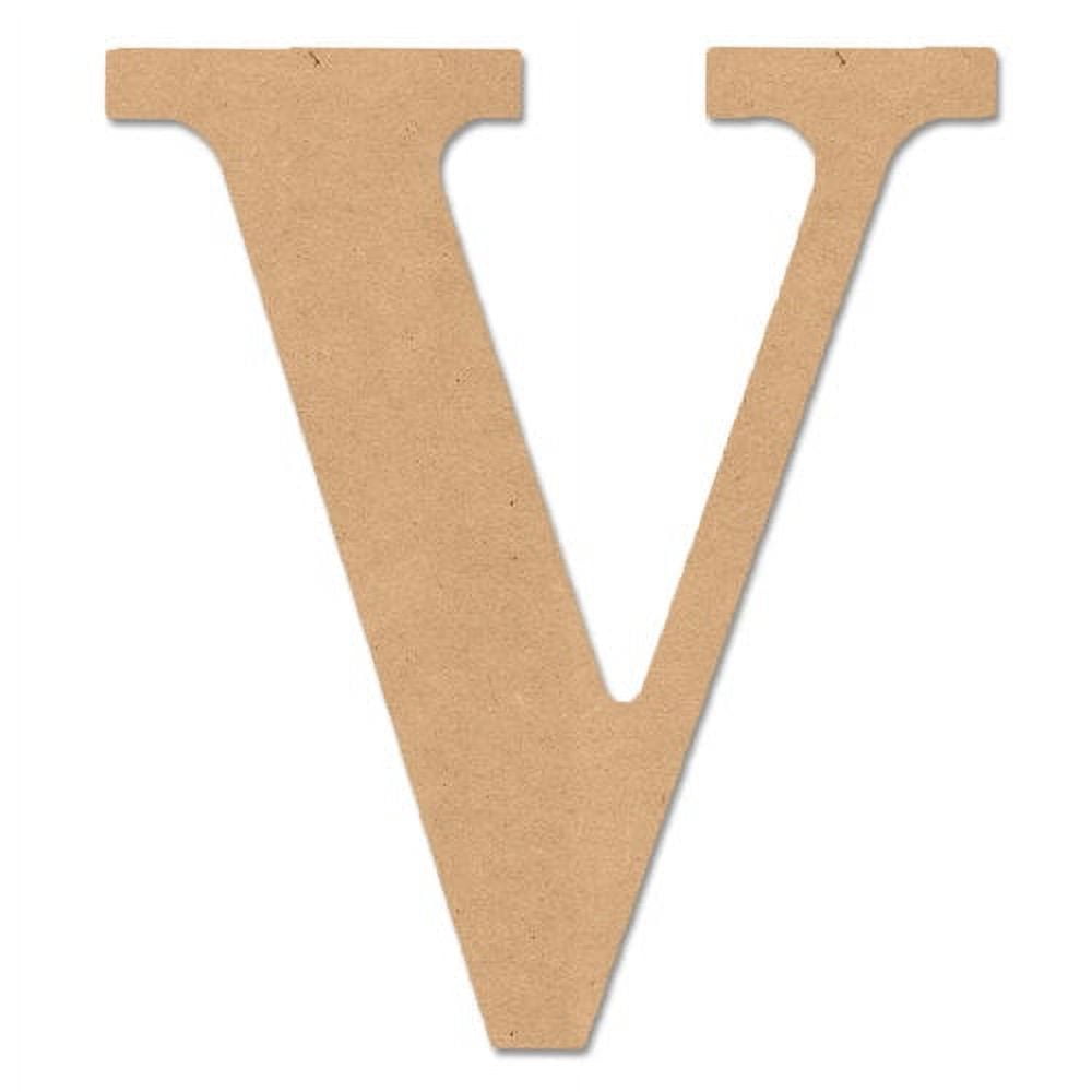 Unfinished Wood 5" Classic Font Letter V