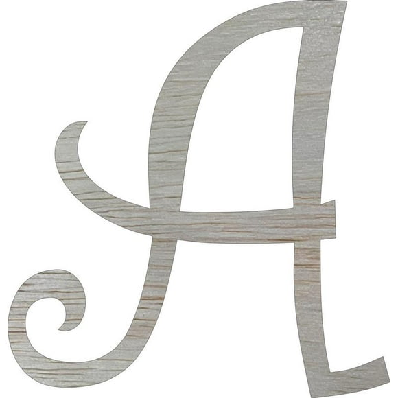 Unfinished Wood 5'' Curlz Letter A, Wall Hanging