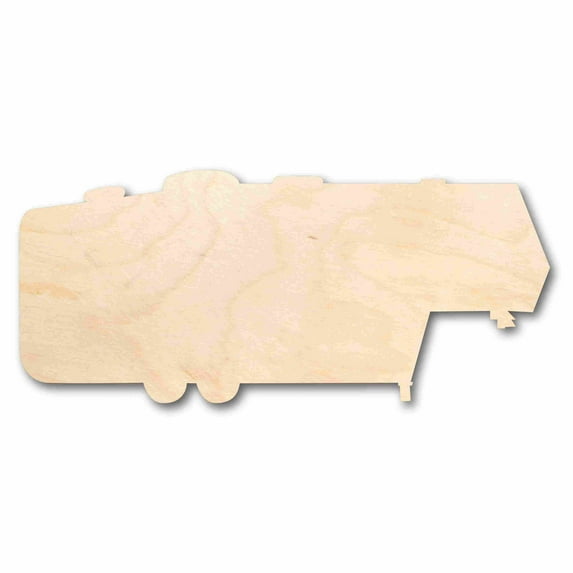 Unfinished Wood 5th Wheel Camper Silhouette - Craft- up to 46" DIY 14" / 1/8"
