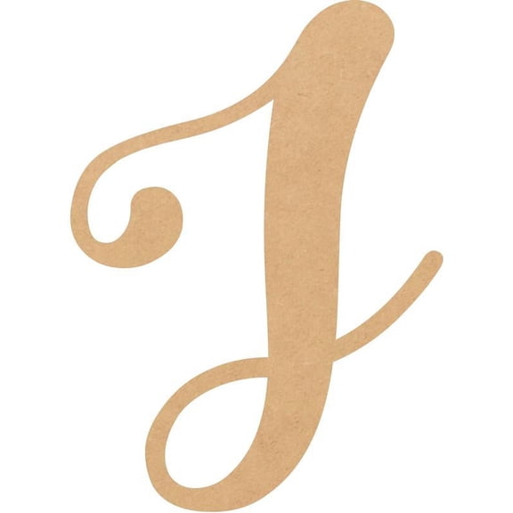 Unfinished Wood 6'' Casking Cream Letter J, Craft Wall Hanging