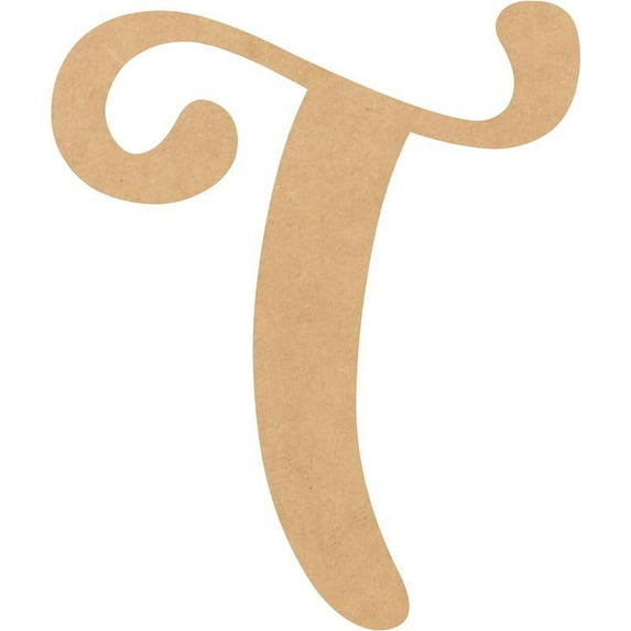 Unfinished Wood 6'' Casking Cream Letter T, Craft Wall Hanging