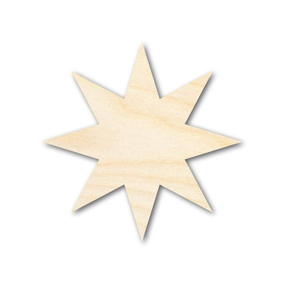 Unfinished Wood 8-Pointed Star Shape 20" / 1/4"