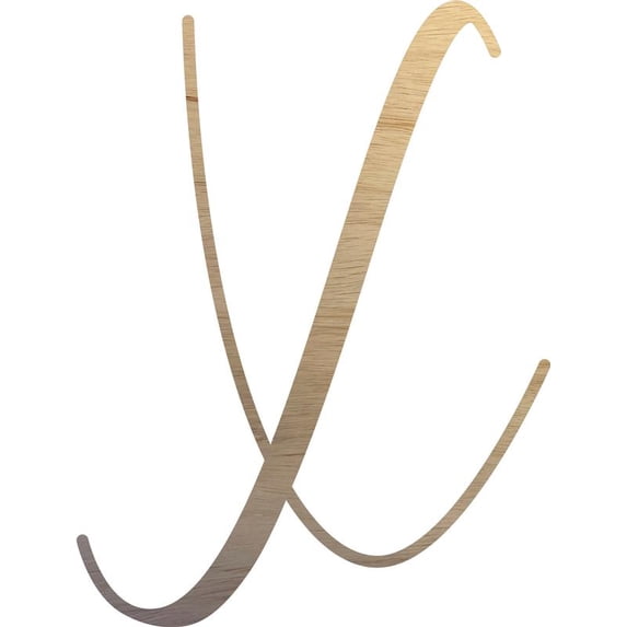 Unfinished Wood 9'' Tall Letter X, Paintable Real Wooden Kids Craft