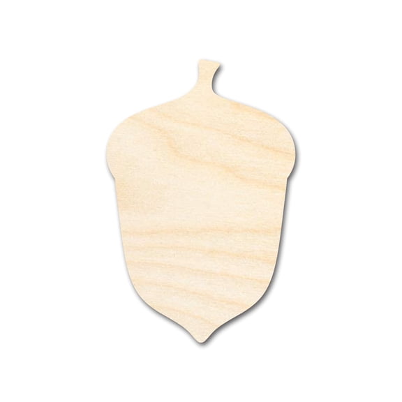 Unfinished Wood Acorn Shape | DIY Fall Forest Craft Cutout 10" / 1/8"