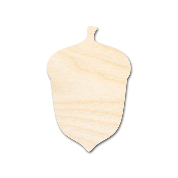 Unfinished Wood Acorn Shape | DIY Fall Forest Craft Cutout 14" / 1/4"