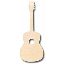 Unfinished Wood Acoustic Guitar Silhouette - Craft- up to 46" DIY 6" / 1/8"