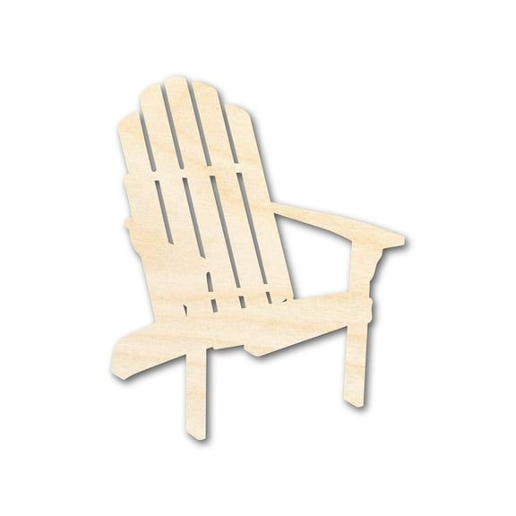 Unfinished Wood Adirondack Chair Shape | Summer | Beach | Craft Cutout | up to 46" DIY 36" / 1/2"