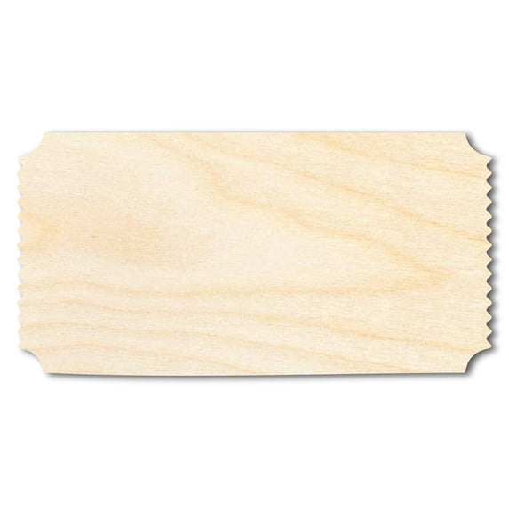 Unfinished Wood Admission Ticket Shape | Faire Ticket Silhouette | Craft Cutout 3" / 1/8"