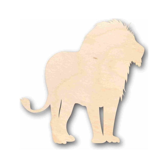 Unfinished Wood African Lion Silhouette - Craft- up to 46" DIY 18" / 1/8"