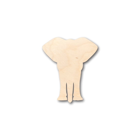 Unfinished Wood African Wildlife Elephant Shape - Craft - up to 46" DIY 7" / 1/4"