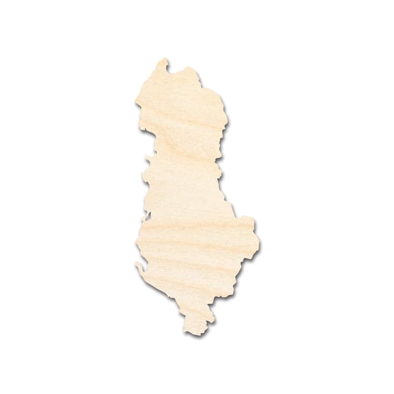 Unfinished Wood Albania Country Shape - Southeast Europe Craft - up to 46" DIY 46" / 3/4"