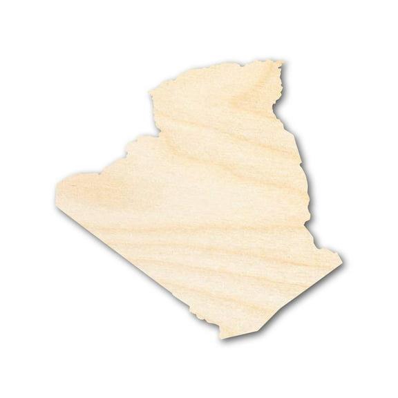Unfinished Wood Algeria Silhouette Shape - Craft - up to 46" 14" / 1/4"