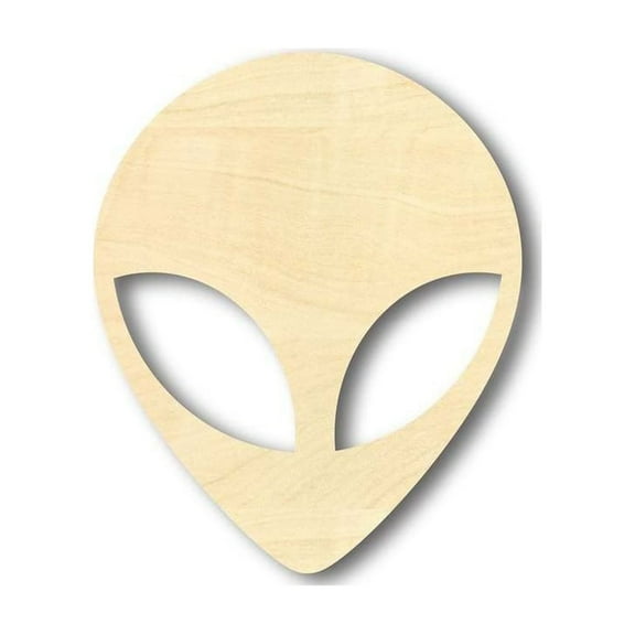 Unfinished Wood Alien Head - Outer Space - Craft - up to 46" DIY 3" / 1/4"