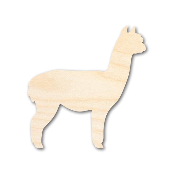Unfinished Wood Alpaca Shape | DIY Animal Craft Cutout 6" / 1/8"