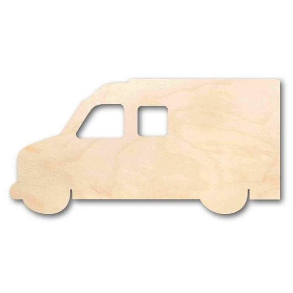 Unfinished Wood Ambulance Silhouette - Craft- up to 46" DIY 30" / 1/4"