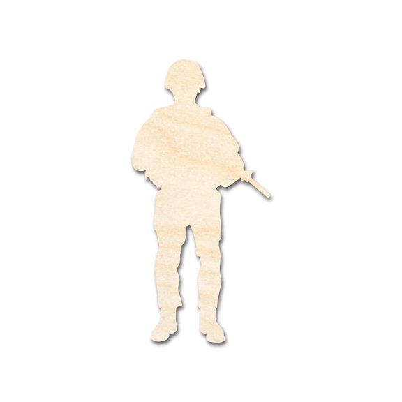 Unfinished Wood American Soldier Shape | DIY Craft Cutout | up to 46" DIY 7" / 1/2"