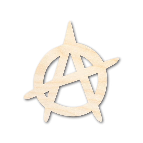 Unfinished Wood Anarchy Symbol | DIY Craft Cutout 30" / 1/2"