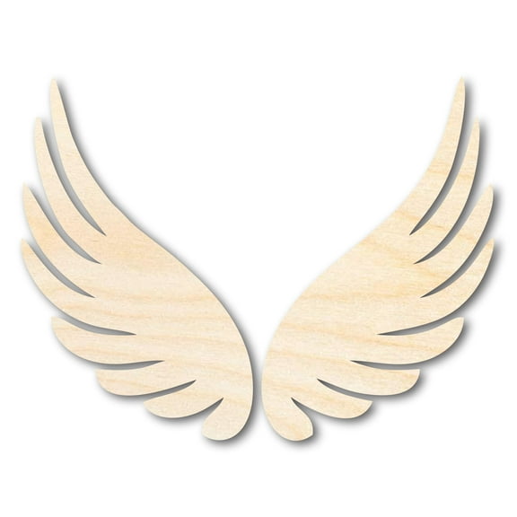 Unfinished Wood Angel Wings Shape - Craft - up to 46" 3" / 1/2"