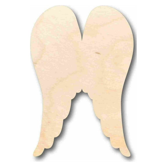 Unfinished Wood Angel Wings Silhouette - Craft- up to 46" DIY 12" / 1/4"