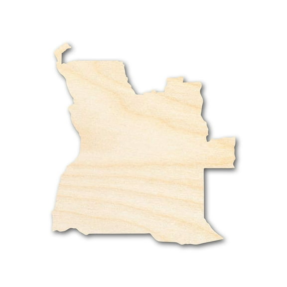 Unfinished Wood Angola Country Shape - Central Africa Craft - up to 46" DIY 16" / 1/2"
