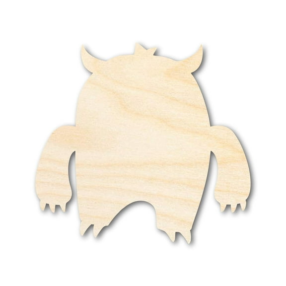 Unfinished Wood Angry Monster Shape | DIY Craft Cutout | up to 46" DIY 36" / 1/4"