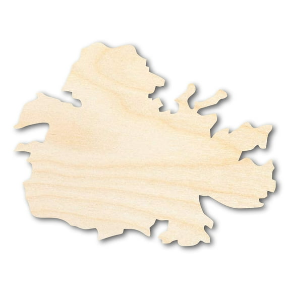 Unfinished Wood Antigua Country Shape - Caribbean Craft - up to 46" DIY 18" / 1/8"