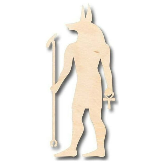 Unfinished Wood Anubis Shape - Egypt - Mythical - Craft - up to 46" DIY 10" / 3/4"