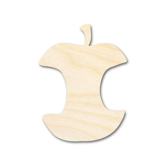 Unfinished Wood Apple Core Shape | DIY Fruit Craft 4" / 1/2"