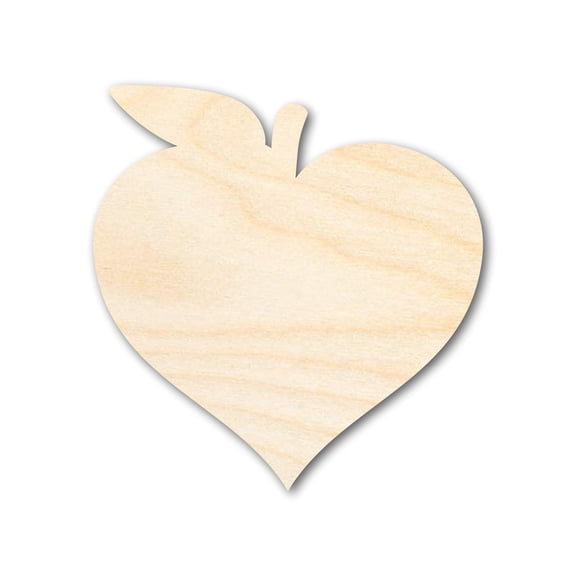 Unfinished Wood Apple Heart Shape | Teacher Appreciation | Kids Crafts | Apple Lovers | Craft Cutout 4" / 1/8"