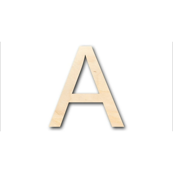 Unfinished Wood Arial Letter A Shape - Craft - up to 46" DIY 10" / 1/4"