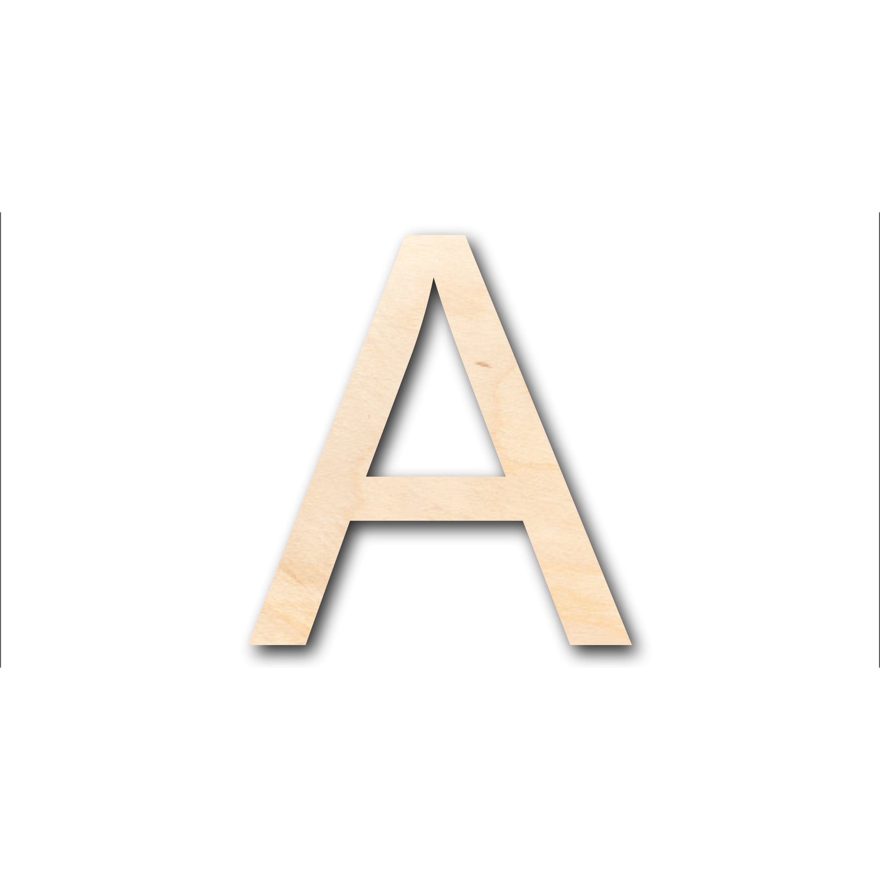 Unfinished Wood Arial Letter A Shape - Craft - up to 46