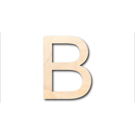 Unfinished Wood Arial Letter B Shape - Craft - up to 46" DIY 20" / 1/4"
