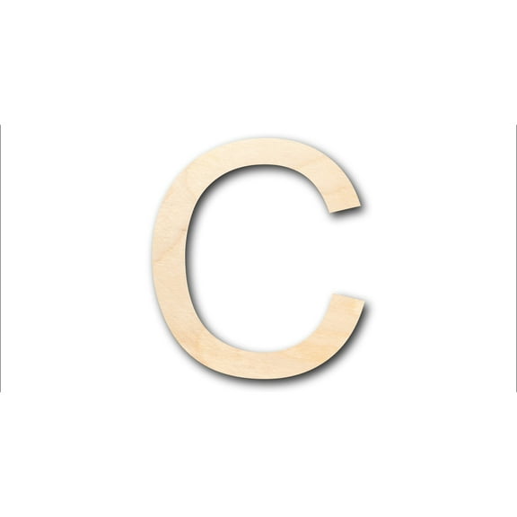 Unfinished Wood Arial Letter C Shape - Craft - up to 46" DIY 6" / 1/8"