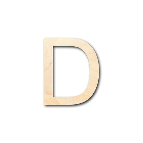 Unfinished Wood Arial Letter D Shape - Craft - up to 46" DIY 3" / 1/4"