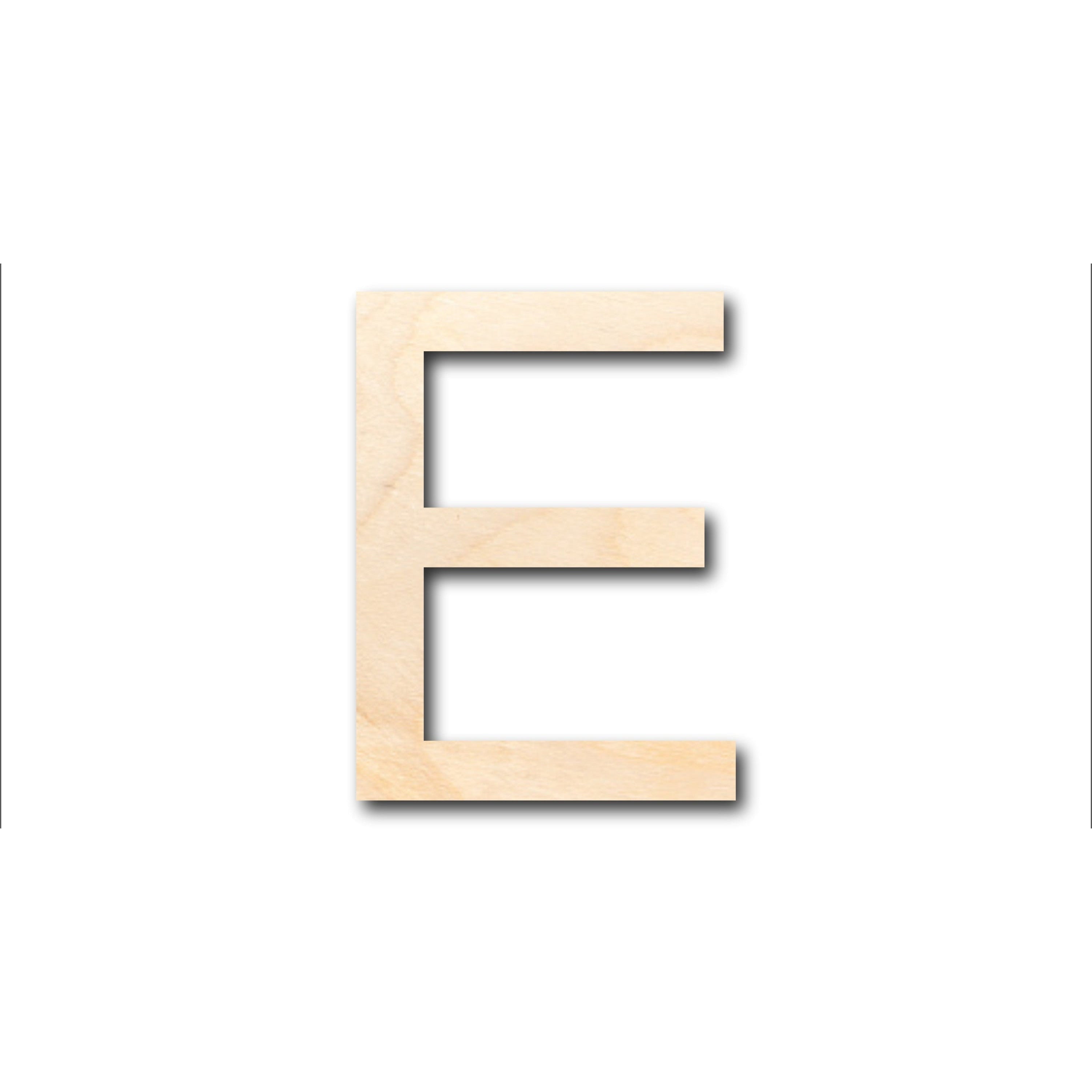 Unfinished Wood Arial Letter E Shape - Craft - up to 46