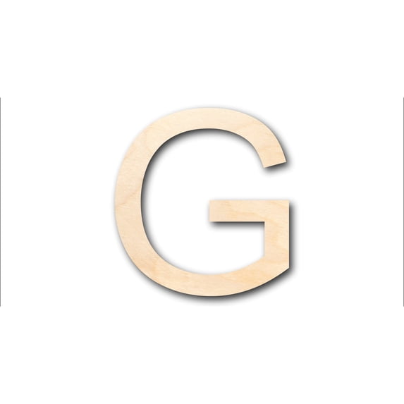 Unfinished Wood Arial Letter G Shape - Craft - up to 46" DIY 8" / 1/2"