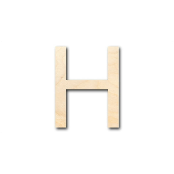 Unfinished Wood Arial Letter H Shape - Craft - up to 46" DIY 7" / 1/4"