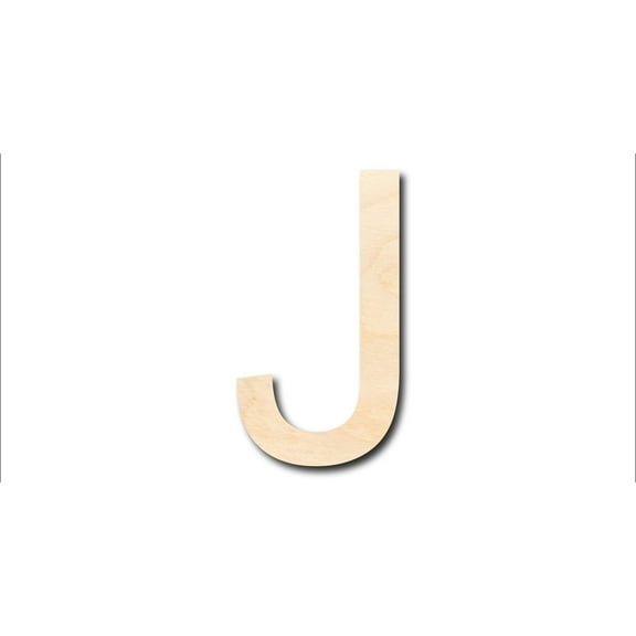Unfinished Wood Arial Letter J Shape - Craft - up to 46" DIY 18" / 1"