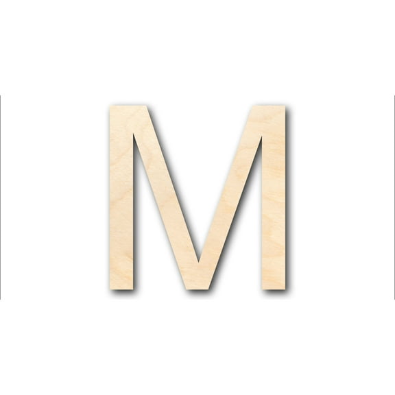Unfinished Wood Arial Letter M Shape - Craft - up to 46" DIY 3" / 1/2"