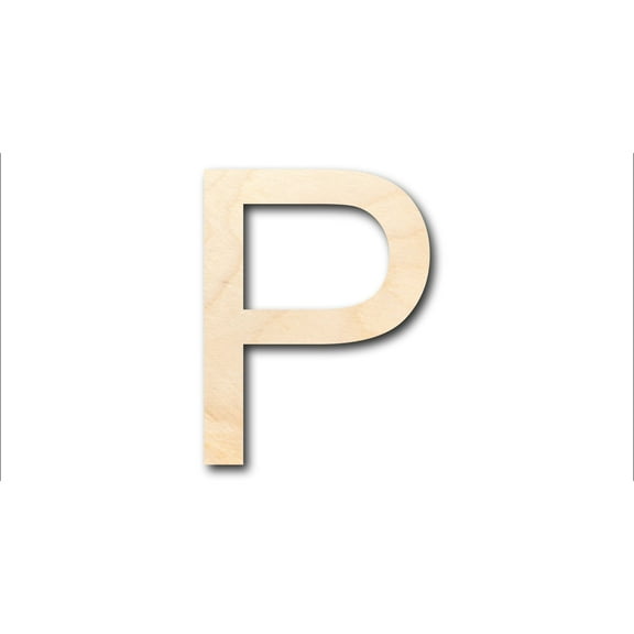 Unfinished Wood Arial Letter P Shape - Craft - up to 46" DIY 8" / 1/2"