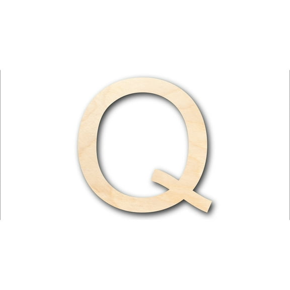 Unfinished Wood Arial Letter Q Shape - Craft - up to 46" DIY 4" / 1/8"