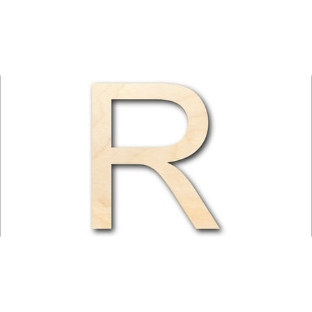 Unfinished Wood Arial Letter R Shape - Craft - up to 46" DIY 4" / 1/8"