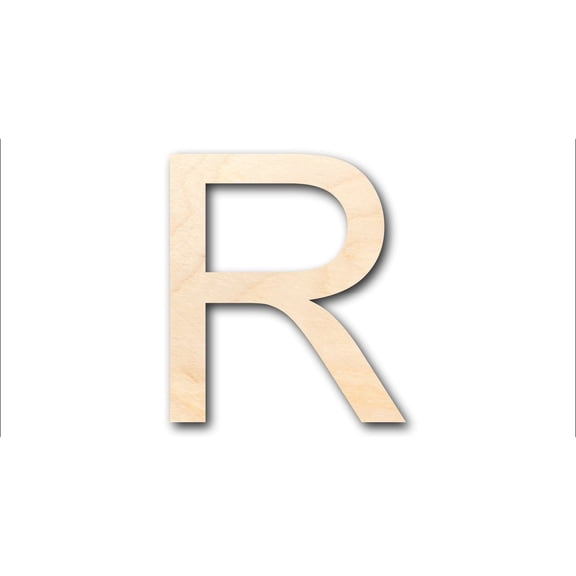 Unfinished Wood Arial Letter R Shape - Craft - up to 46" DIY 4" / 1/8"