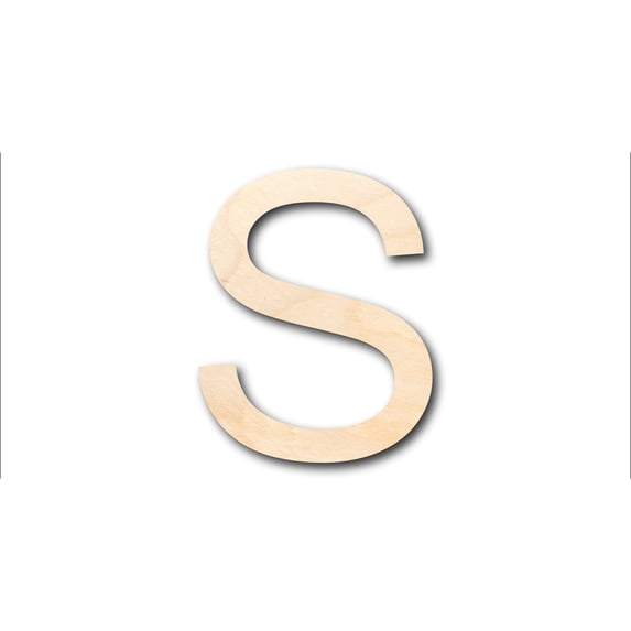 Unfinished Wood Arial Letter S Shape - Craft - up to 46" DIY 33" / 1/2"