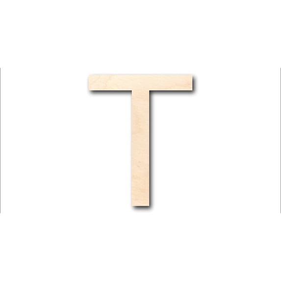 Unfinished Wood Arial Letter T Shape - Craft - up to 46" DIY 12" / 1/4"