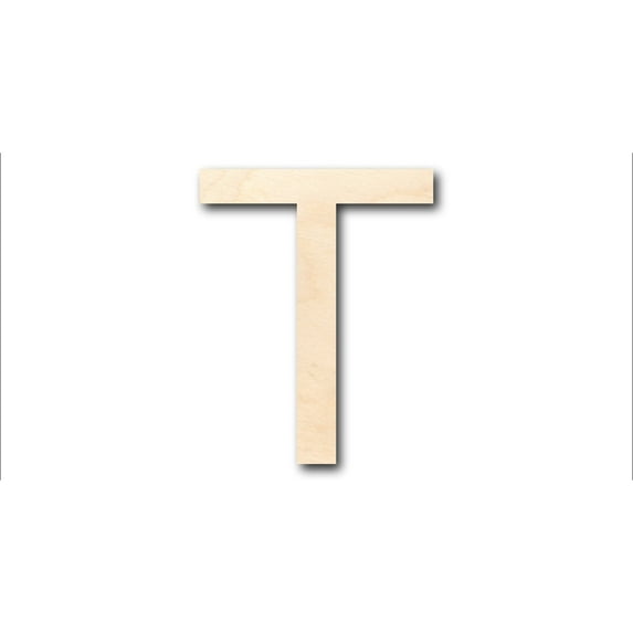 Unfinished Wood Arial Letter T Shape - Craft - up to 46" DIY 12" / 3/4"